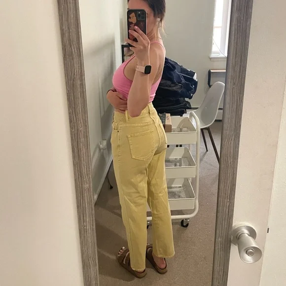 PacSun Yellow High-Rise Straight Jean - Picture 5 of 5